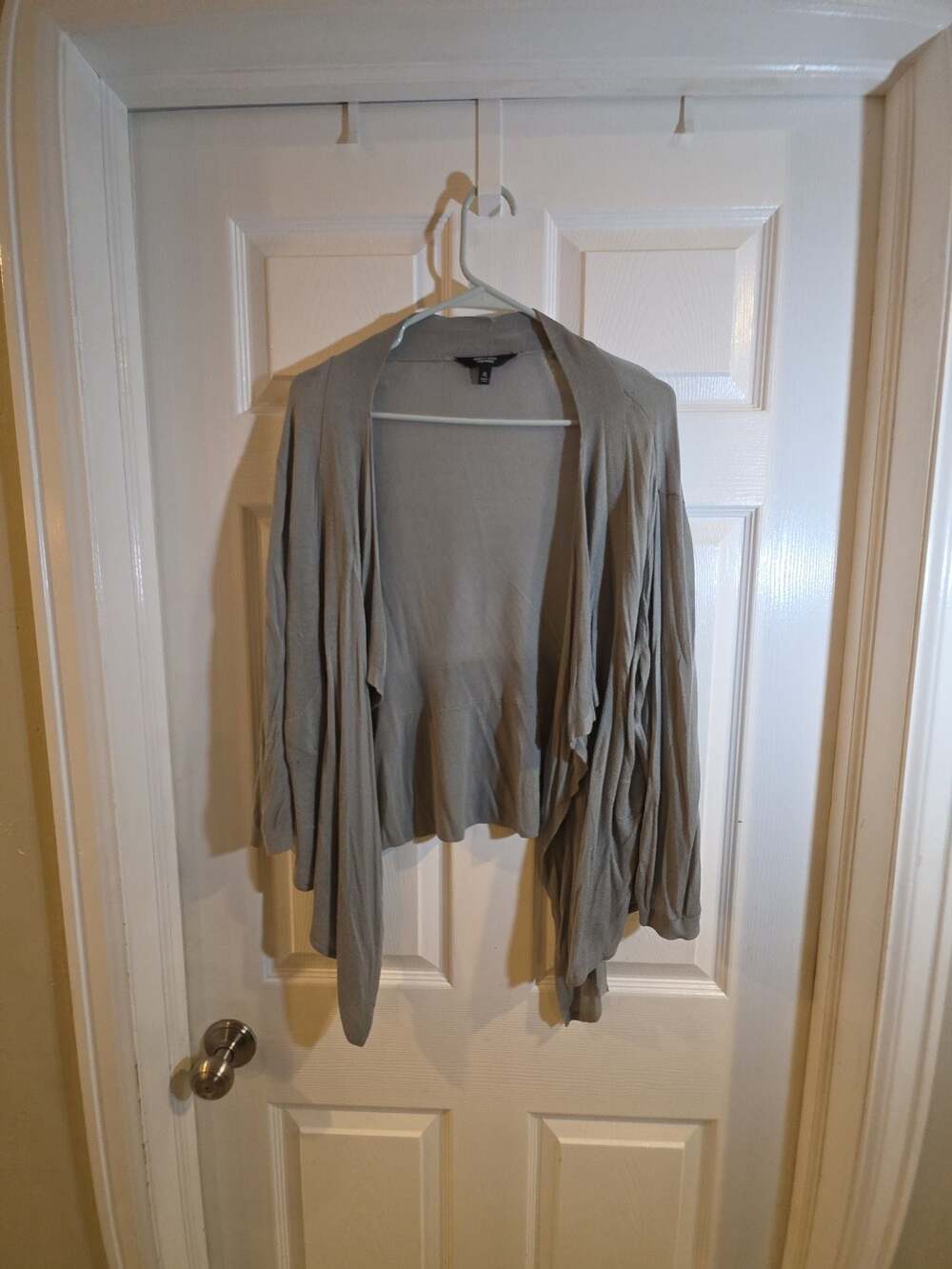 Simply Vera Vera Wang Grey Open Front Cardigan, Size XL